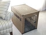 Pet Supplies : Dog Crates Mr. Herzher's Wicker Dog Crate Large, Brown with a Square Door