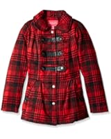 London Fog Big Girls' Plaid Faux Wool Coat