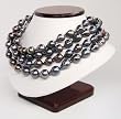 HinsonGayle Extreme Baroque Collection 10-11mm Ultra-Luster Peacock Black Baroque Cultured Pearl Rope Necklace (Sterling Silver)
