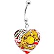 Heart Marine Insignia Belly Ring