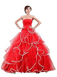 Strapless Open-Back Floor Length Organza  Dress