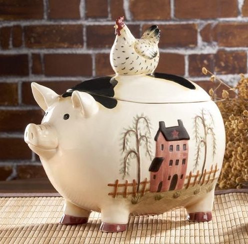 Kitchen : Ceramic Container Cookie Country Kitchen