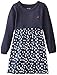 Nautica Little Girls' Combination Dress W/Sweater Top and Printed Gathered Skirt