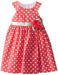 Girls Dots Print Cotton/Satin  Dress