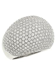 Ladies Round Pave Diamond Domed Ring 4.57cttw