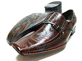 Mens Brown Buckle Delli Aldo Dress Casual Loafers Shoes Styled in Italy