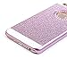 ARSUE iPhone SE 5S 5 Case, (TM) Luxury Hybrid Beauty Crystal Rhinestone with Gold Sparkle Glitter PC Hard Protective Diamond Case Cover for iPhone SE 5S 5 (Purple/Bling)