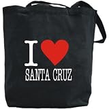 Canvas Tote Bag Black  Love Classic Santa Cruz  Argentina City