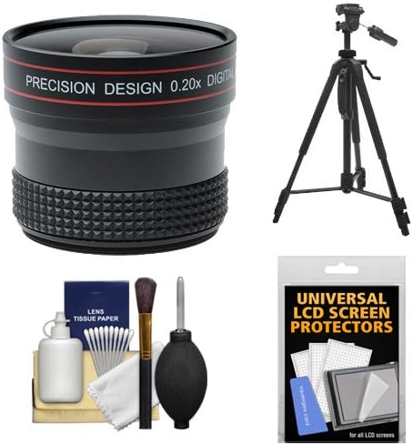 Precision Design 0.20x HD High Definition Fisheye Lens with Tripod + Accessory Kit for Sony Alpha SLT-A35, A37, A55, A57, A560, A580, A65, A77, A99 Digital SLR Cameras