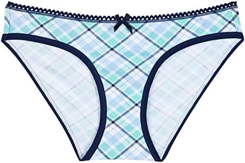 International Intimates Womens Pastel Plaid and Navy Blue Bikini (XL)