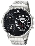 Burgmeister Montana BM309-121 Herren Automatik Uhr Edelstahl schwarz Datum/Tag/Monat/Tag-Nacht, Thermometer, Hygrometer