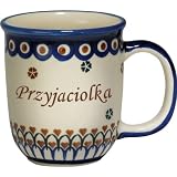 New Polish Pottery 12oz Mug - PRZYJACIOLKA, FRIEND (F)