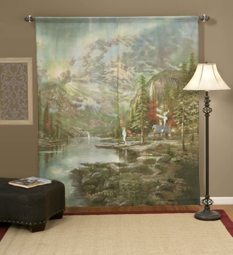 Thomas Kinkade Mountain Majesty Window Art Curtain