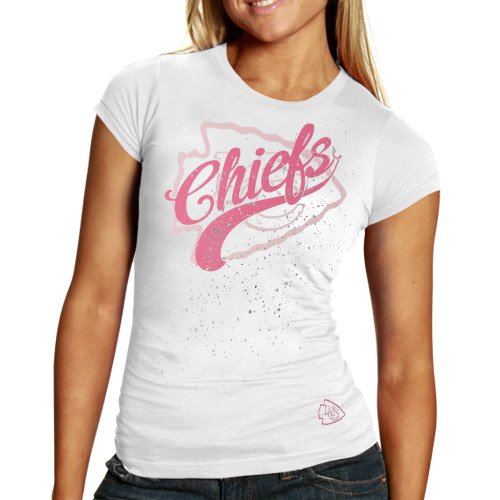 Reebok Kansas City Chiefs Ladies Tilted Tailsweep T-Shirt - White (Medium)