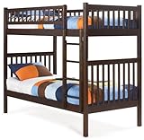 Twin Size Bunk Bed Antique Walnut Finish