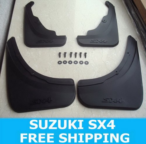 Car parts Racing OEM Black Front & Rear Mudguard Mud Flaps Splash Guard FIT FOR 2006 2007 2008 2009 SUZUKI SX4 HATCHBACK/CROSSOVER MODELS