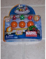 Marvel Universe, Good vs Evil Squinkies Set of 6 -Spiderman, Hulk, Iron Man (Shown) Playset
