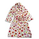 Sweet n Sassy - Girls Fleece Robe, White, Fuschia