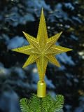 Barcana 12-Inch Shatterproof Gold Northern Star Tree Topper
