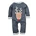 Big Elephant Baby Boys' 1 Piece Elk Long Sleeve Christmas Romper Clohtes G66