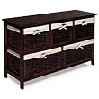 Badger Basket Five Basket Storage Unit with Wicker Baskets, Espresso Badger Basket Five Basket Storage Unit with Wicker Baskets, Espresso