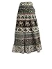 Wrap Skirt- Ivory Green Print Cotton Gypsy Wrap Around Skirt Dress, Gift Idea