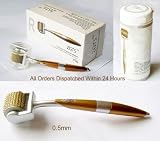 MicroNeedle Derma Roller Size 0.50mm Gold Plated Titanium Alloy Needles, a Common Cosmetic Procedure for Treating Many Conditions By Stimulating Collagen and Elastin Production. Repairs * Aged Skin * Acne Scarring * Wrinkles * Stretch Marks * Celluite * Hair Loss *. In Addition Rollers Boost Effectiveness of Topically Skincare Products up to 80% From Yorktek LLC USA Seller Free Fast Shipping