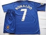 MANCHESTER United C. RONALDO Away Blue Kids Soccer Jersey Youth Small Age 4