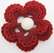 Handmade Coat Pin - Crocheted 100% By Hand in Acrylic Yarn - Strawberries and Pearls (One-of-a-kind) Handmade Coat Pin - Crocheted 100% By Hand in Acrylic Yarn - Strawberries and Pearls (One-of-a-kind)