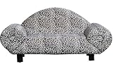 Designer Pet Furniture - Rounded Wide Lounger for Pets - Leopard Print