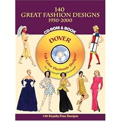140 Great Fashion Designs, 1950-2000, CD-ROM and Book (Dover Pictorial Archives)