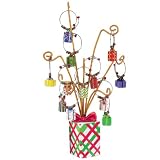 Boston Warehouse Holiday Present Wine Charm Tree, Set of 13