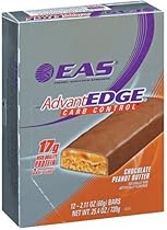 EAS AdvantEdge Carb Control Nutrition Bar, Chocolate Peanut Butter, 12 Bars