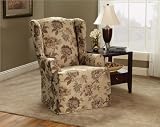Sure Fit 047293361 Briarwood Floral Wing Chair Slipcover (T Cushion)