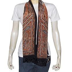 Printed Women Silk Scarf Winter Fashion Accessories 22 X 72 Inches