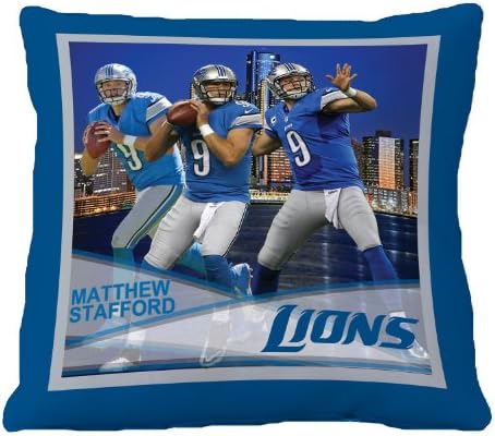 NFL Biggshots Bedding - Detroit Lions Matthew Stafford Toss Pillow, 18-Inch