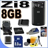 Kodak Zi8 Pocket Video Camera (Black) 8GB Battery BigVALUEInc Accessory Saver Bundle
