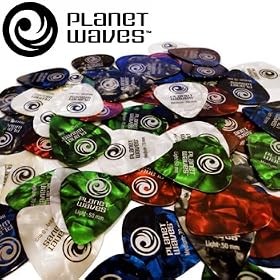 Planet Waves Pearloid Guitar Picks - 48 Assorted Variety Pack - Celluloid - Includes: 24 Medium Gauge (.70mm), 12 Light Gauge (.50mm), &amp; 12 Heavy Gauge (1.0mm).:  Musical Instruments