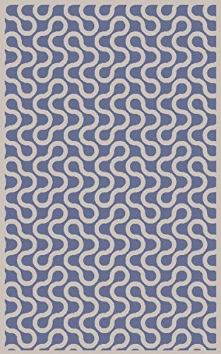 Surya Aimee Wilder NTV7008-23 Hand Woven Geometric Accent Rug, 2-Feet by 3-Feet, Cobalt/Ivory