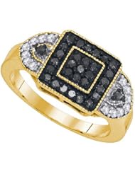 0.50CTW BLACK DIA FASHION RING