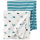 カーターズ Carter's 男の子用ワイルドなHappyキャンパーおくるみブランケット スワドル セキュリティブランケット 毛布 出産祝い [並行輸入品]