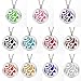HOUSWEETY Aromatherapy Essential Oil Diffuser Necklace-Stainless Steel Locket Pendant,11 Refill Pads (Non-Engraving)