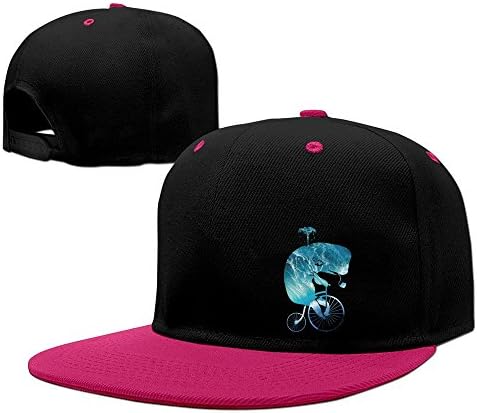 Cool Fancy Design Whale Ride Bike Sea Hip-Hop Baseball Cap Pink
