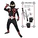 Spooktacular Creations Halloween Ninja Costume, Black Ninja Outfit Set for Kids, Halloween Costumes with Accessories for Boys Dress Up and Role Play Party (Small, 5-7 yrs)