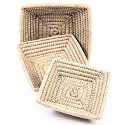 WindsorTech - Set of 3 Kaisa Square Shallow Baskets