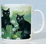 Dandelions Black Cat Mug