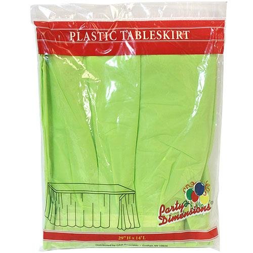Party Dimensions Single Count Plastic Table Skirt, 29 by 14-Feet, Lime Green