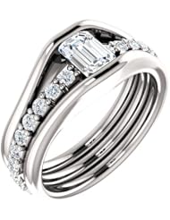 Platinum Emerald Cut Diamond Ring -- LIFETIME WARRANTY