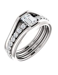 14K White Gold Emerald Cut Diamond Ring -- LIFETIME WARRANTY