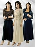 Gown with Beaded Lace Bodice and Chiffon Skirt